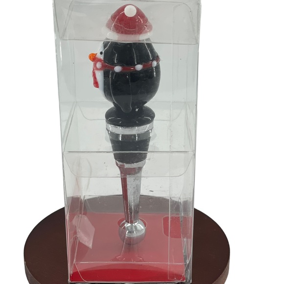 Pier 1 Imports Blown Glass Christmas Wine Bottle Stopper in Box - Picture 4 of 6
